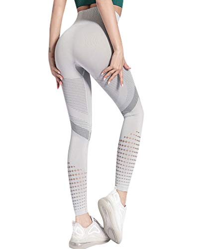 UMIPUBO Pantalón Deportivo de Mujer Cintura Alta Yoga Leggings de Punto Sin Costuras Mallas Leggings para Running Training Fitness