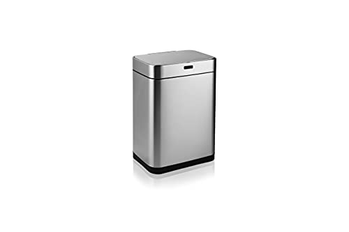 UMUZI CLEANING Cubo de cocina doble 60L color Plata, cubo doble antiolor, cubos dobles con Sensor Reciclaje y basura
