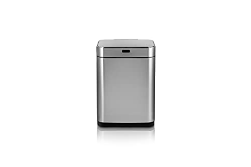 UMUZI CLEANING Cubo de cocina doble 60L color Plata, cubo doble antiolor, cubos dobles con Sensor Reciclaje y basura