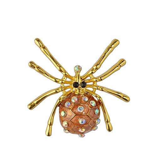 U/N Broche de Cristal de joyería de Moda para Mujer broches de alfileres Amarillos Aleación Cute Spider-2