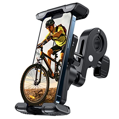 UNBREAKcable Soporte Movil Bicicletas,Soporte Movil Motos, [Sólido y Sísmico][Rótula Reforzada] Soporte Movil Bici Montaña con 360°Rotación para iPhone 13/12 /Galaxy S21 y Móviles de 4,7''-7''