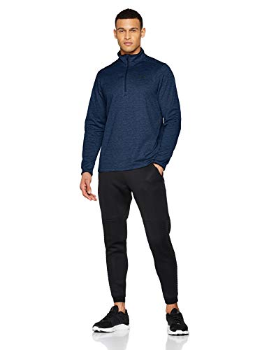 Under Armour Armour Fleece 1/2 Zip, camiseta de manga larga hombre, Azul (Academy / Black) , L