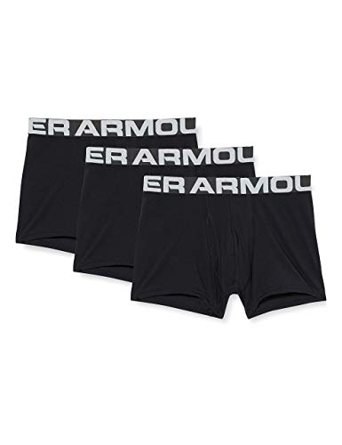 Under Armour Charged Cotton 3in 3 Pack, bóxers ajustados hombre, Negro (Black / Black / Black), M