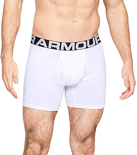 Under Armour Charged Cotton 6 Boxerjock – 3 Pack Ropa Interior, Hombre, Blanco, M