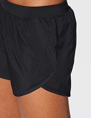 Under Armour Fly By 2.0, shorts deportivos, shorts de mujer mujer, Negro (Black / Black / Reflective) , S