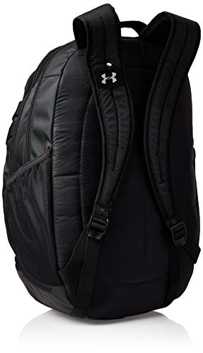 Under Armour Hustle 4.0, accesorio deportivo, mochila para portátil resistente al agua unisex, Negro (Black / Black / Silver) , One Size