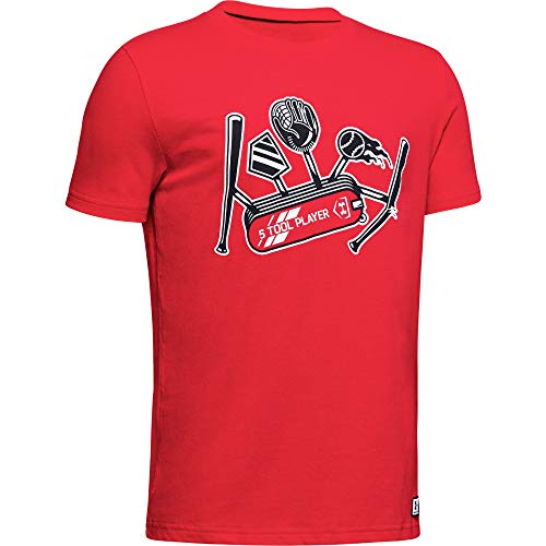 Under Armour Il Graphic 5 Tool Pocket Manga Corta, Red (600)/White, Youth XS para Niños