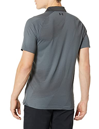 Under Armour ISO-Chill Drop Zone Polo para Hombre, Polo ISO-Chill Drop Zone, Hombre, Color Gris Pardo (012)/Negro, tamaño Small