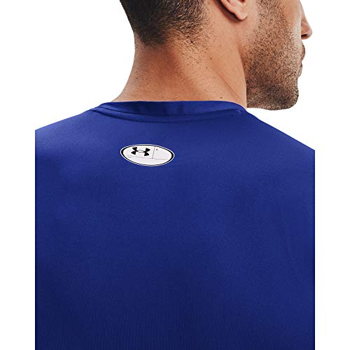 Under Armour Men's Armour HeatGear Compression Sleeveless T-Shirt, Royal Blue (400)/White, Medium