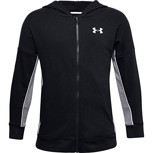 Under Armour Rival Terry Full Zip Camisa de Manga Larga, Niños, Negro, YXL