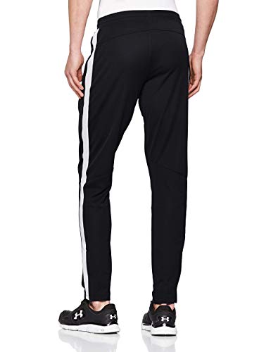 Under Armour Sportstyle Pique Pantalón deportivo para hombre, pantalón largo transpirable, pantalones con bolsillos cómodos y ajustados, Black/White (001), SM