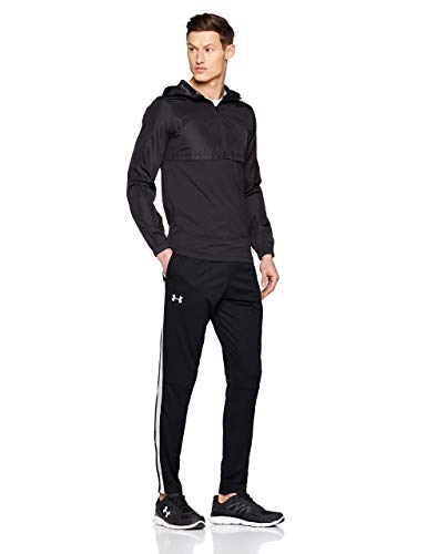 Under Armour Sportstyle Pique Pantalón deportivo para hombre, pantalón largo transpirable, pantalones con bolsillos cómodos y ajustados, Black/White (001), SM