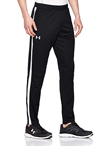 Under Armour Sportstyle Pique Pantalón deportivo para hombre, pantalón largo transpirable, pantalones con bolsillos cómodos y ajustados, Black/White (001), SM