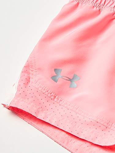 Under Armour Sprint Shorts Pantalones Cortos, Pink Craze (645)/Metallic Silver, XL para Niñas