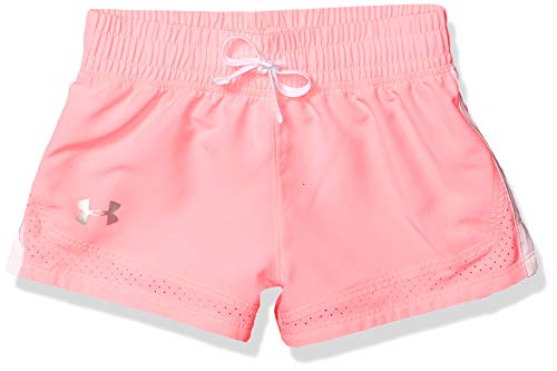 Under Armour Sprint Shorts Pantalones Cortos, Pink Craze (645)/Metallic Silver, XL para Niñas