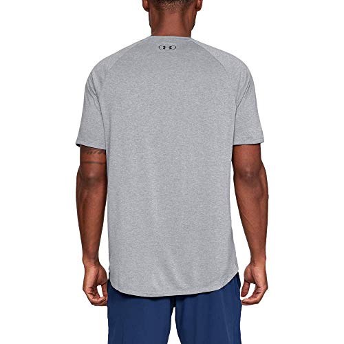 Under Armour Tech 2.0 Shortsleeve, Camiseta Hombre, Gris (Steel Light Heather / Black) , 2XL