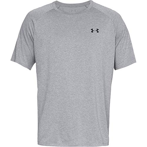 Under Armour Tech 2.0 Shortsleeve, Camiseta Hombre, Gris (Steel Light Heather / Black) , 2XL