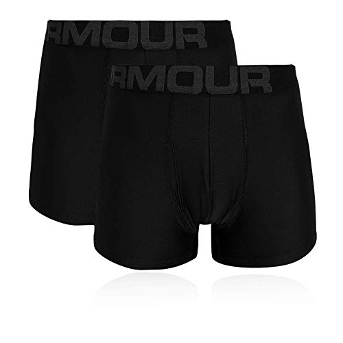 Under Armour Tech 3 en un pack de 2, bóxers ajustados hombre, Negro (Black / Black) , L