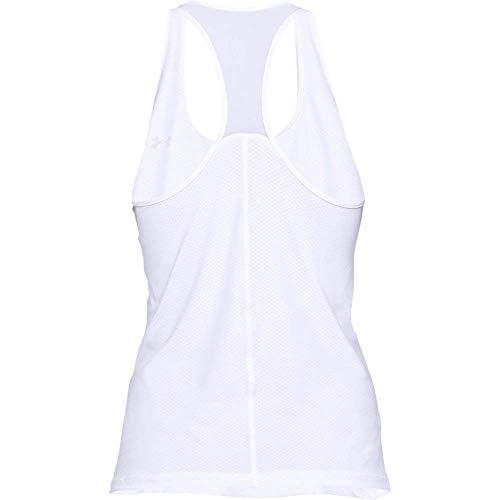 Under Armour UA Heatgear Racer, Camiseta sin Mangas Mujer, Blanco (White / Metallic Silver) , S