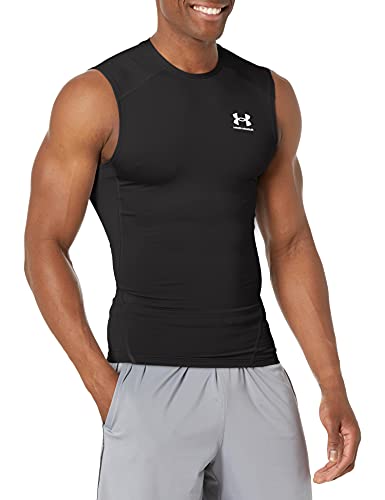 Under Armour UA HG Armour Comp SL Camiseta para Hombre, Negro (Black/White), M