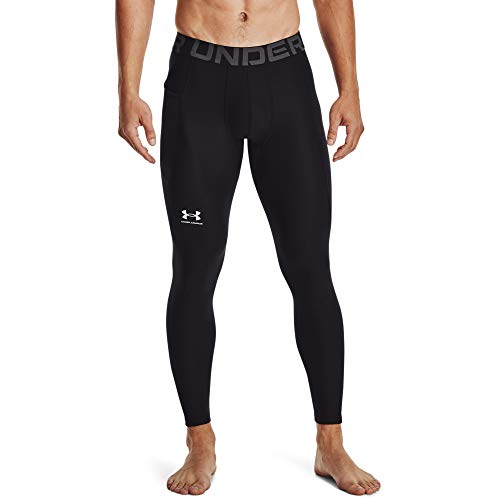 Under Armour UA HG Armour Leggings cómodo pantalón Largo, Hombre, Negro (Black/White), M