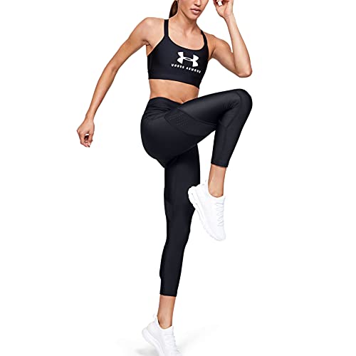 Under Armour UA HG Armour Shine Perforation Ankle Crop Pantalones Deportivos Para Mujer, Mallas Deportivas Mujer Negro XS