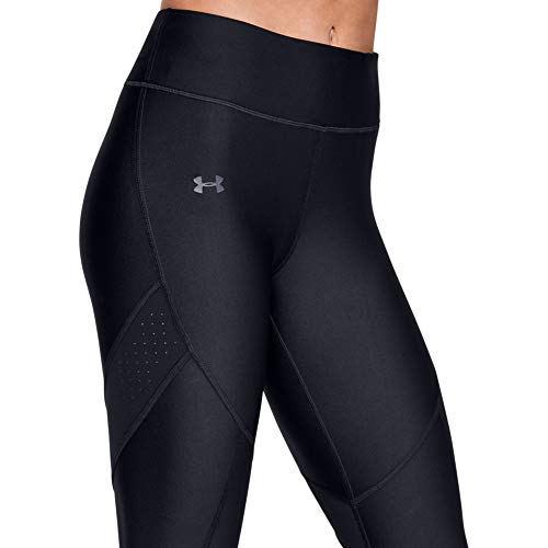 Under Armour UA HG Armour Shine Perforation Ankle Crop Pantalones Deportivos Para Mujer, Mallas Deportivas Mujer Negro XS