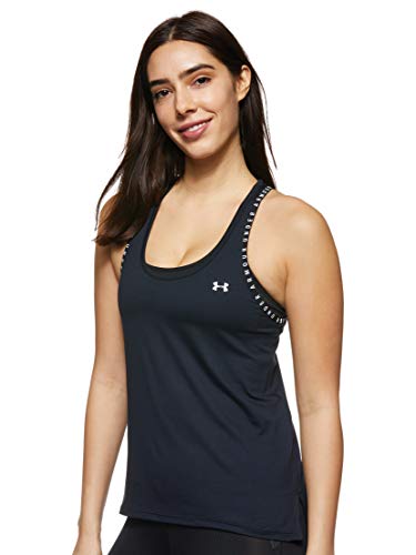 Under Armour UA Knockout Tank Tirantes, Camiseta Deportiva para Mujer, Negro (Black/Black/White), M