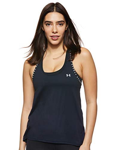 Under Armour UA Knockout Tank Tirantes, Camiseta Deportiva para Mujer, Negro (Black/Black/White), M