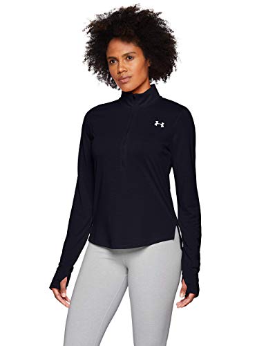 Under Armour UA Streaker 2.0 Half Zip Sudadera, Mujer, (Black/Black/Reflective (001), XL