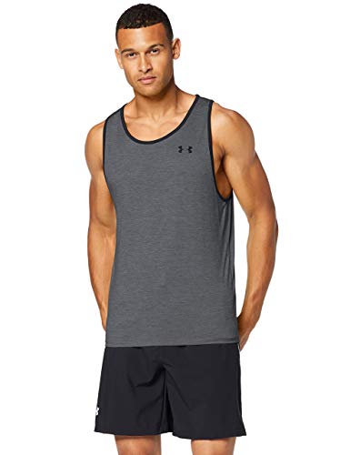 Under Armour UA Tech 2.0 Tank, camiseta sin mangas, camiseta deportiva hombre, Gris (Pitch Gray / Black) , M