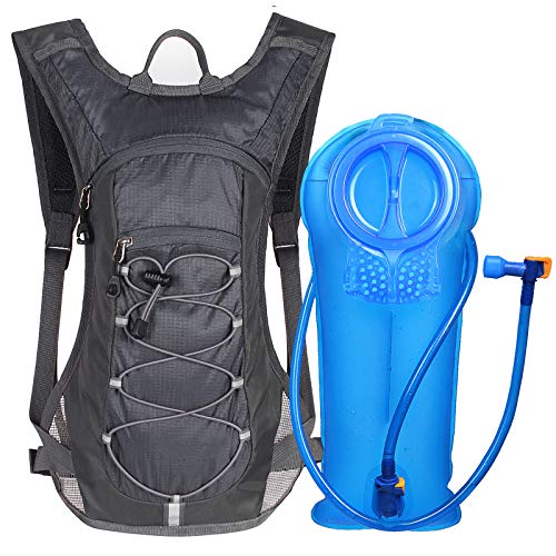 Unigear Mochila Hidratación Mochila Tactica Running Trail con 2L Deposito De Agua Desmontable Bolsa De Agua Múltiples Almacenamiento Compartimiento para Senderismo Ciclismo Camping Bicicleta