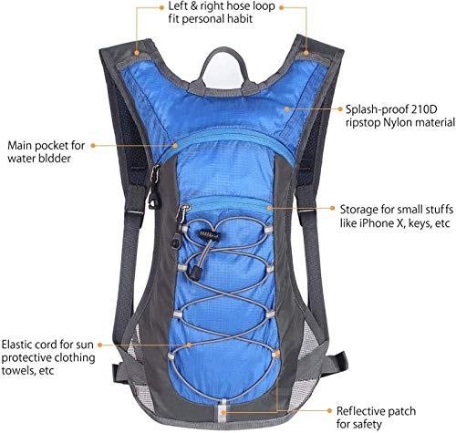 Unigear Mochila Hidratación Mochila Tactica Running Trail con 2L Deposito De Agua Desmontable Bolsa De Agua Múltiples Almacenamiento Compartimiento para Senderismo Ciclismo Camping Bicicleta