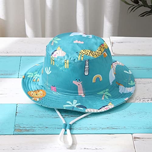 Unisexo Bebé Sombrero de Sol Zoo Animales Gorro de Pescador Pequeños Infantil Verano Exteriores Protección Solar Gorro de Playa para 6-12 Meses Niña Niño