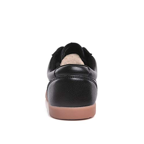 Unisexo Tai Chi Wu Shu Kung Fu Zapatos Respirable Antideslizante Deporte Gimnasio Zapatilla de Deporte para Diario Formación Ejercicio mañanero Cuero Negro 43 EU