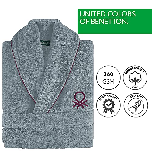 UNITED COLORS OF BENETTON. Albornoz L/XL 360GSM 100% ALGODÓN (Gris)