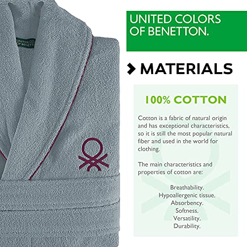 UNITED COLORS OF BENETTON. Albornoz L/XL 360GSM 100% ALGODÓN (Gris)