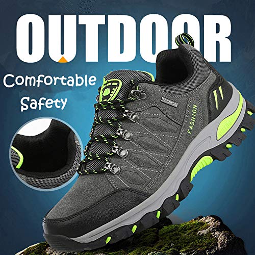 Unitysow Zapatillas de Senderismo Hombres Al Aire Libre Zapatillas de Trekking Impermeables Zapatillas de Montaña Botas de Senderismo Antideslizantes Camping Escalada Sneakers,Negro Rosa Roja-1,EU35