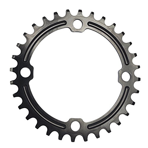 upanbike bicicleta Narrow Wide plato 104 BCD forma redonda sola cadena anillo dientes - dientes 34T, negro