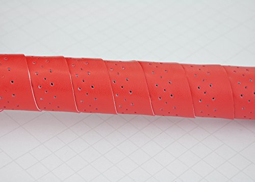 UPANBIKE Cinta de Manillar de Bicicleta con estomas Lujo Piel sintética Wraps para Bicicleta de Carretera Fixed Gear Bike (2pcs/Set), Rojo