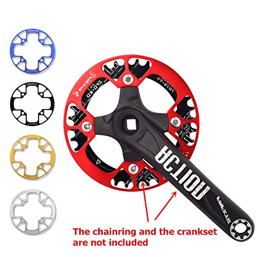 UPANBIKE Montain Bike Chainring Guard 104 BCD aleación de aluminio anillo protector para 32 ~ 34T 36 ~ 38T 40 ~ 42T piñones de plato (dorado, 36T ~ 38T)