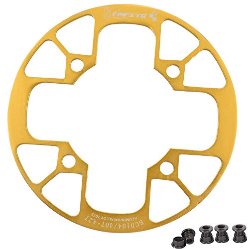 UPANBIKE Montain Bike Chainring Guard 104 BCD aleación de aluminio anillo protector para 32 ~ 34T 36 ~ 38T 40 ~ 42T piñones de plato (dorado, 36T ~ 38T)
