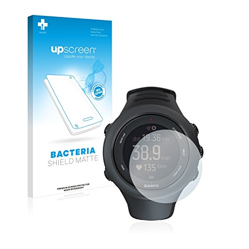 upscreen Protector de Pantalla Mate Compatible con Suunto Ambit3 Sport Black/Vertical Película Protectora Antibacteriana - Anti-Reflejos