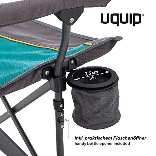 Uquip Bloody, Conjunto de Mesa Aluminio y 2 sillas Plegables, Muebles portátiles para Camping