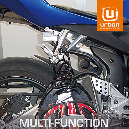 URBAN 450/P Candado, Resistente Cable Acero Trenzado Flexible, 150 cm, Soporte de Transporte. Ideal para Bicicleta, Patinete eléctrico, Casco y Multiuso, Negro