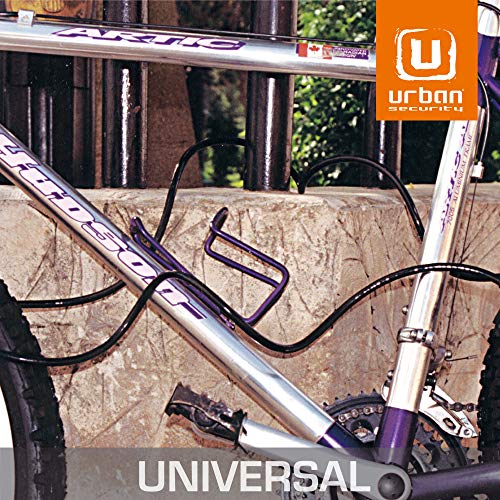 URBAN 450/P Candado, Resistente Cable Acero Trenzado Flexible, 150 cm, Soporte de Transporte. Ideal para Bicicleta, Patinete eléctrico, Casco y Multiuso, Negro