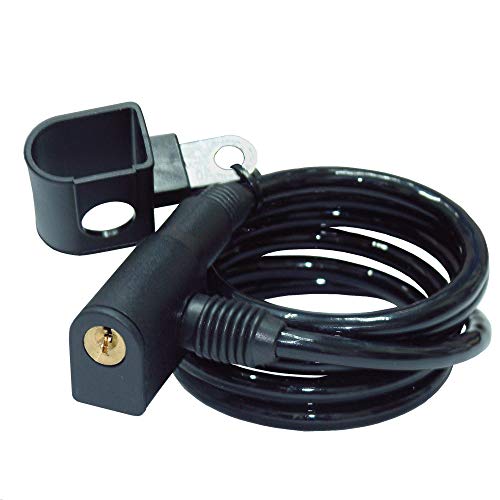 URBAN 450/P Candado, Resistente Cable Acero Trenzado Flexible, 150 cm, Soporte de Transporte. Ideal para Bicicleta, Patinete eléctrico, Casco y Multiuso, Negro