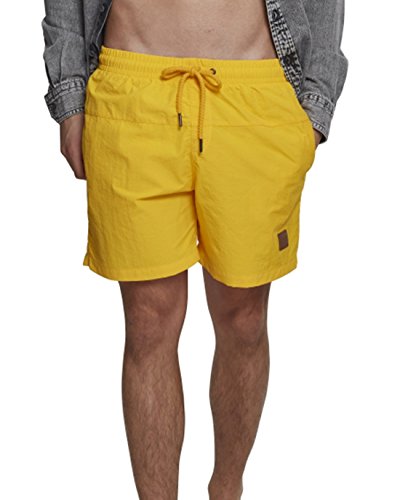 Urban Classics Block Swim Shorts Bañador de natación, Amarillo (Cromo), Medium para Hombre