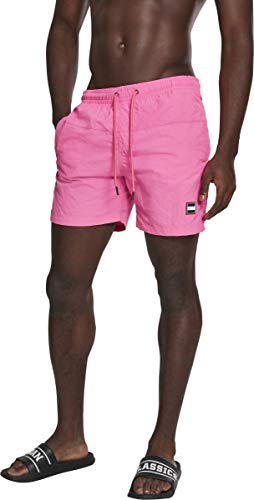 Urban Classics Block Swim Shorts Pnt, Pantalones Cortos para Hombre, Rosa (Neonpink 00355), Medium