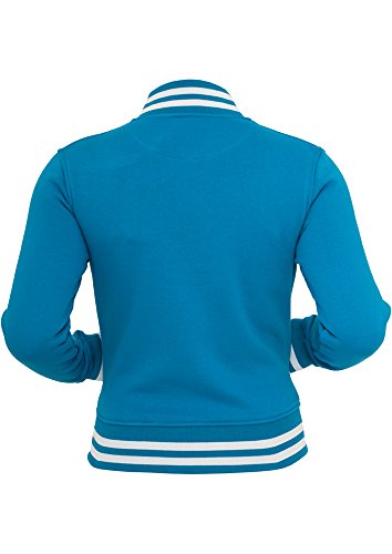 Urban Classics Ladies College Sweatjacket Chaqueta Deportiva, Turquesa, M para Mujer